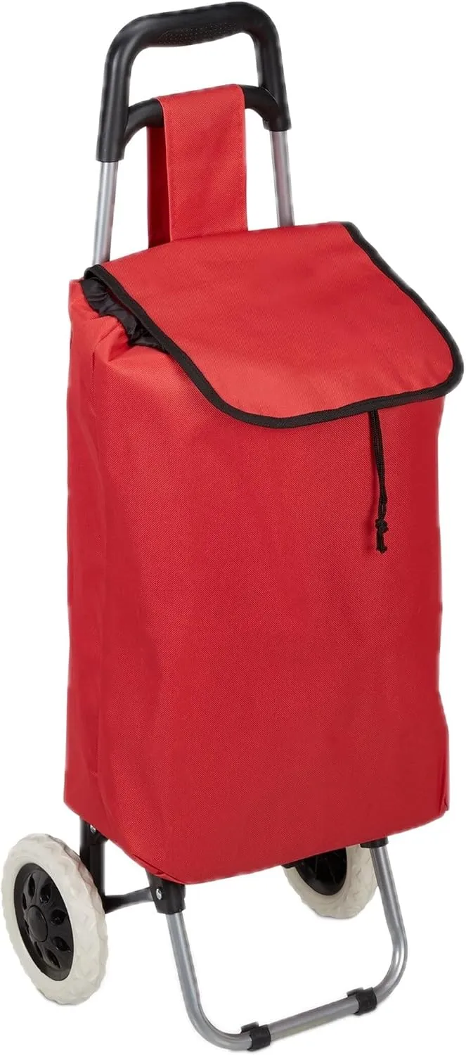 Relaxdays Einkaufstrolley, klappbar, 25 L Einkaufstasche mit Rollen, bis 10 kg belastbar, HBT: 91 x
