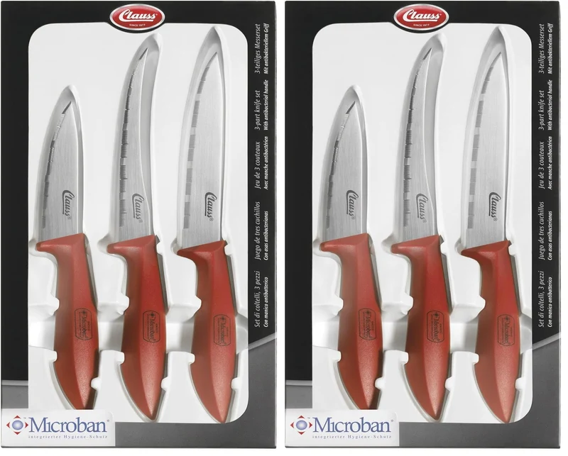 Clauss Messer Set, Grau (Packung mit 2) 14.5x28x27.5 cm (Packung mit 2), 14.5x28x27.5 cm (Packung mi