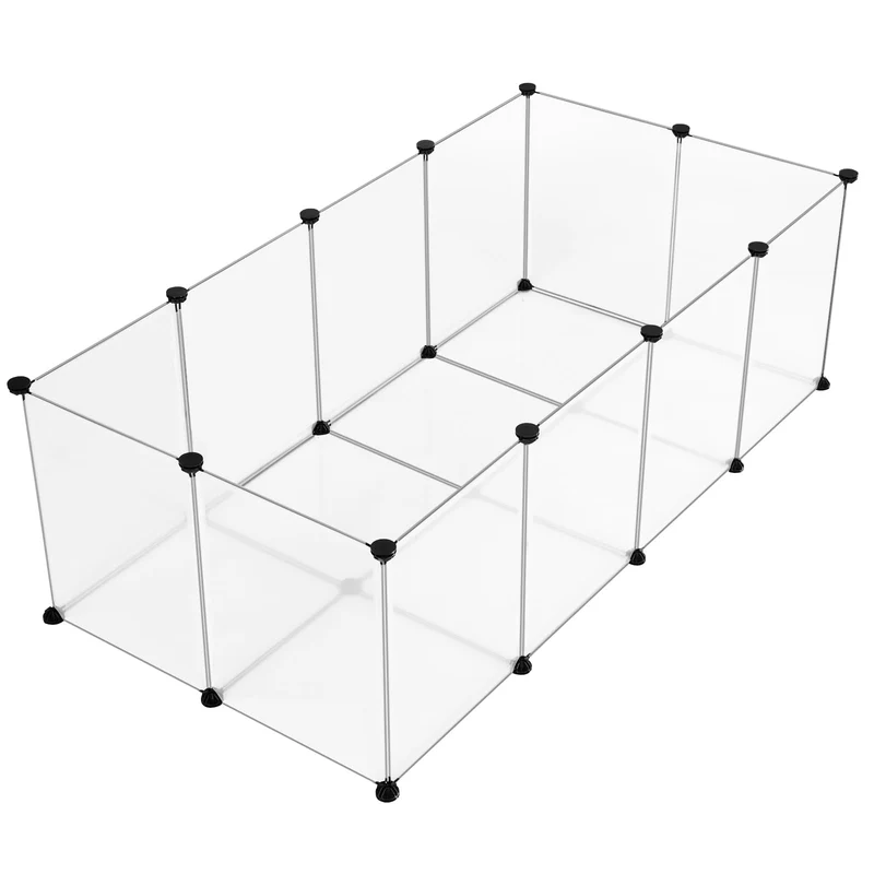 EUGAD Freigehege Kaninchen mit Bodenplatten 45cm hoch, Meerschweinchen Gehege innen, Freilaufgehege