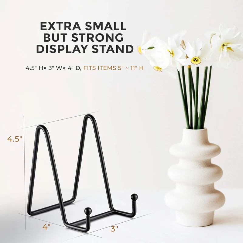 TR-LIFE Tellerständer für Display – 11,4 cm Tellerhalter Display Ständer + Metallrahmen Halter Ständ