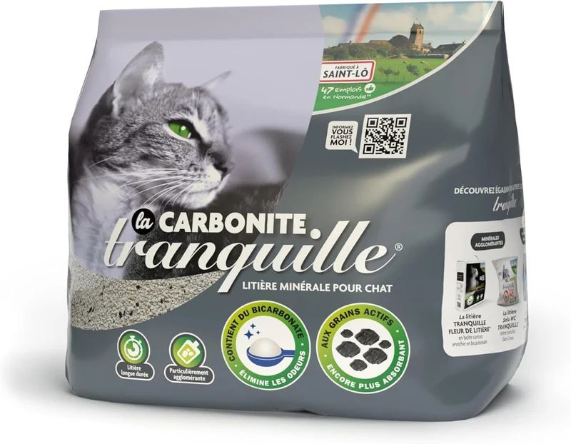 TRANQUILLE - Klumpende Katzenstreu mit Aktivkohle und Bicarbonat, 2 x 6,5 kg – Optimale Geruchskontr