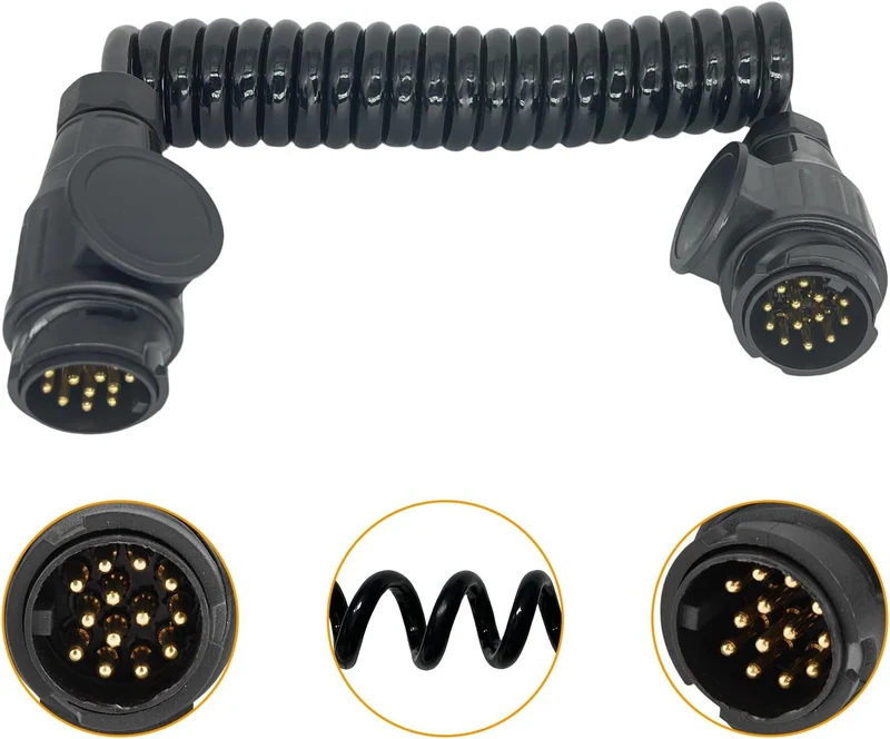 Sepzlly Spiralkabel Verlängerungskabel, 13-polig auf 13 Polig Adapter Stecker Männlich Stecker Verbi