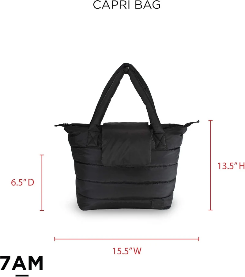 7AM Tote Bag for Women - Waterproof Capri Crossbody & Zippered Diaper Bags, Included Changing Diaper