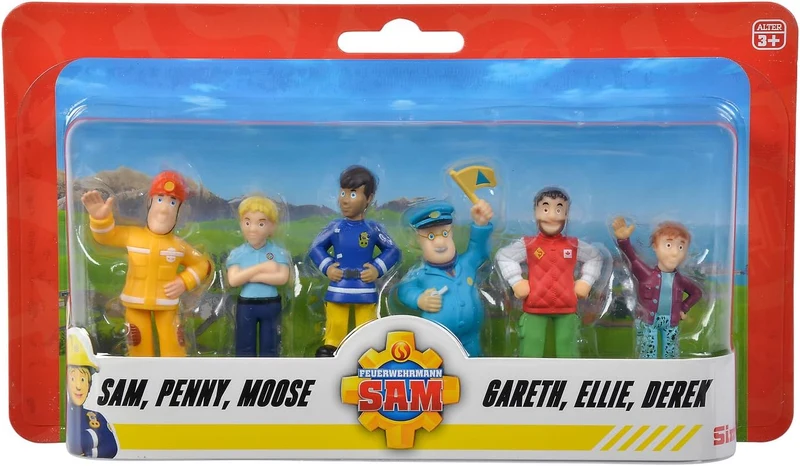 Simba 109252538 - Feuerwehrmann Sam Figuren Set, 6 Stück, 2-Fach Sortiert, es Wird nur eine Version