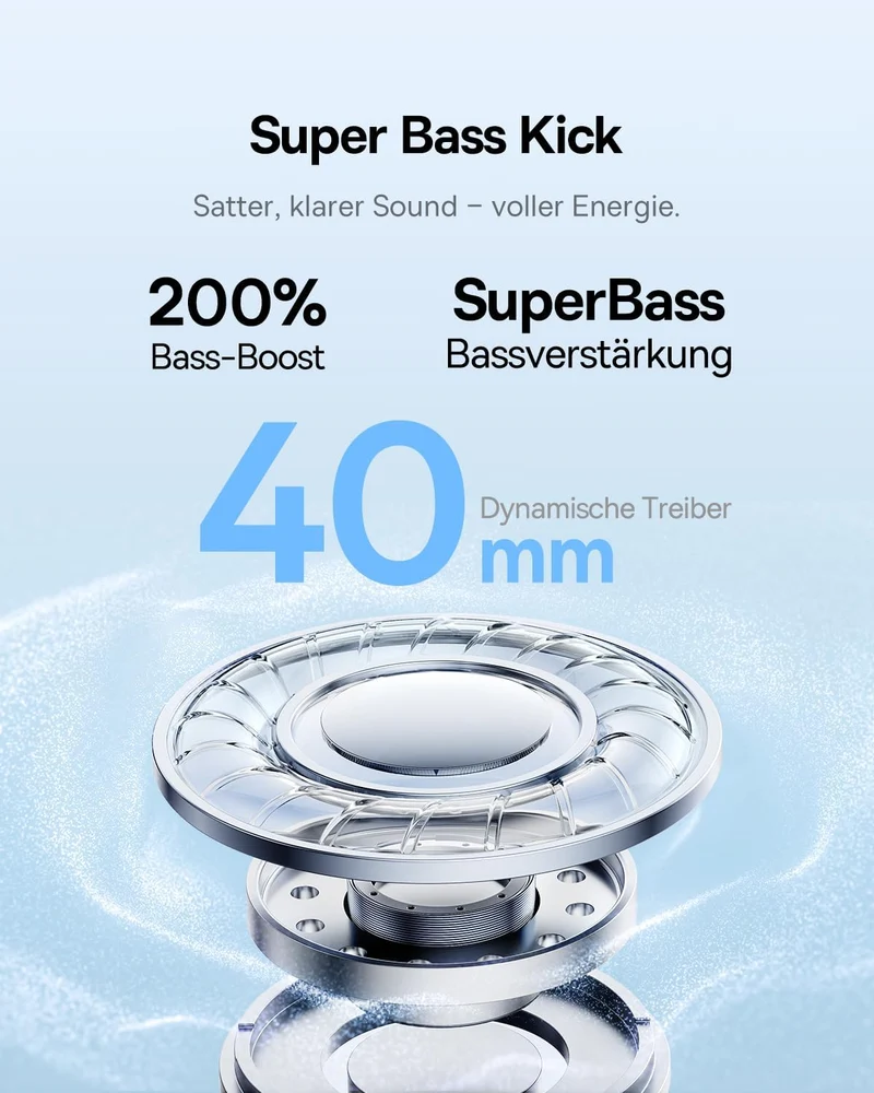 Baseus BH1 Lite Bluetooth Kopfhörer, Leichter & Komfort Kabellose Headphones mit Kristallklarer Klan