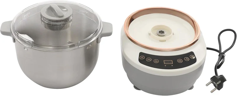 7L Vollautomatische Teigknetmaschine, Edelstahl Teigmehl Mixer mit Gärfunktion, Grosse Kapazität Aut