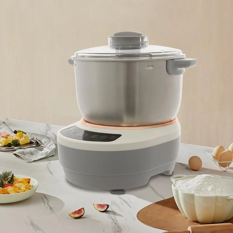7L Vollautomatische Teigknetmaschine, Edelstahl Teigmehl Mixer mit Gärfunktion, Grosse Kapazität Aut