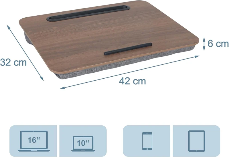 Relaxdays Laptopkissen mit Handyhalter, BxT: 42 x 32 cm, Laptopunterlage für Bett & Sofa, Laptop Kni