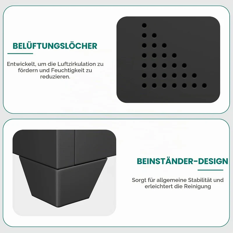 YITAHOME Aktenschrank Abschliessbar, Metallschrank mit 2 Verstellbare Einlegeböden, Büroschrank Stah