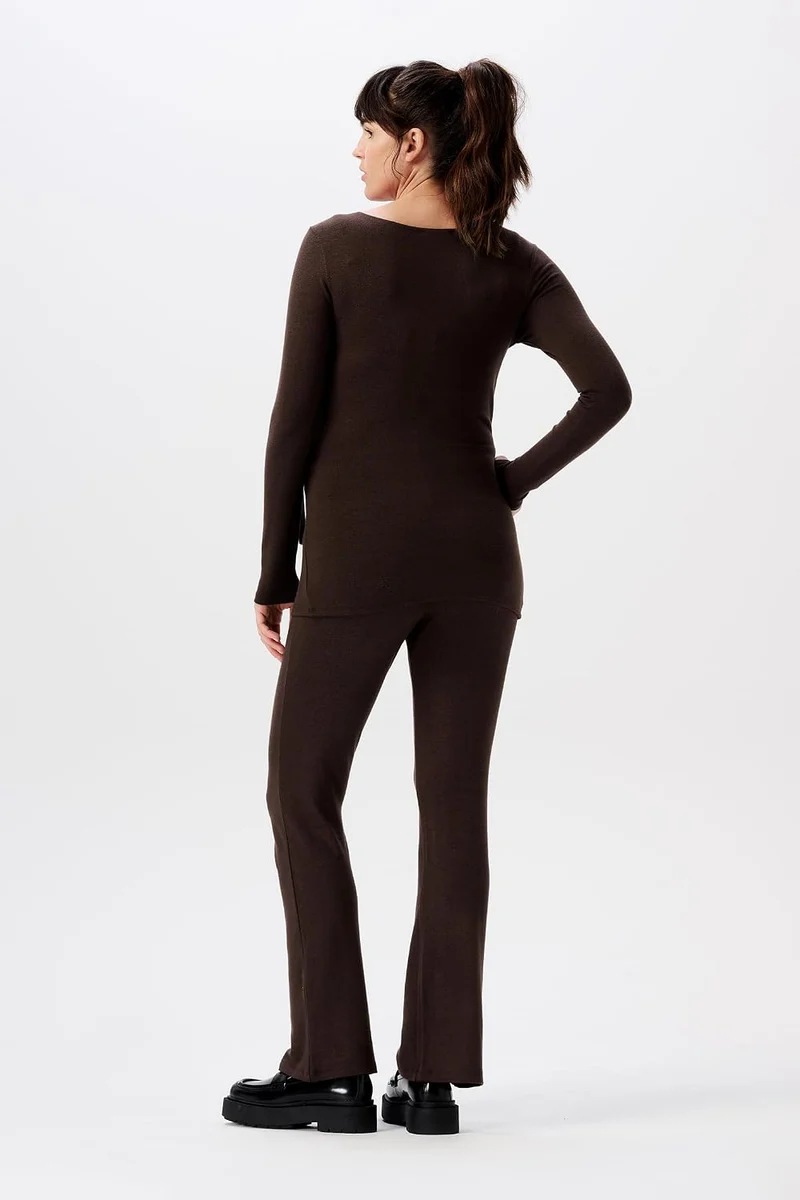 Noppies Damen Elin Ultra Soft Nursing Top Ls T-Shirt XXL Coffee Bean - P664, XXL Coffee Bean - P664