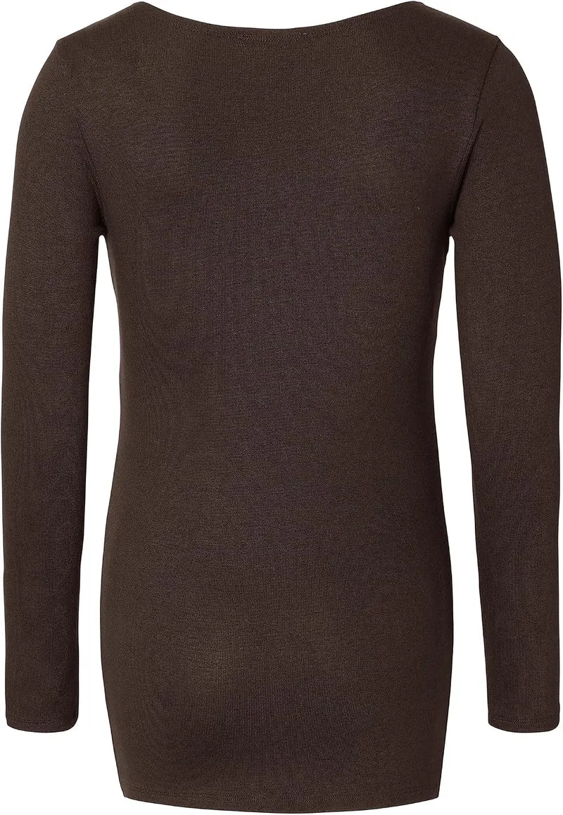 Noppies Damen Elin Ultra Soft Nursing Top Ls T-Shirt XXL Coffee Bean - P664, XXL Coffee Bean - P664