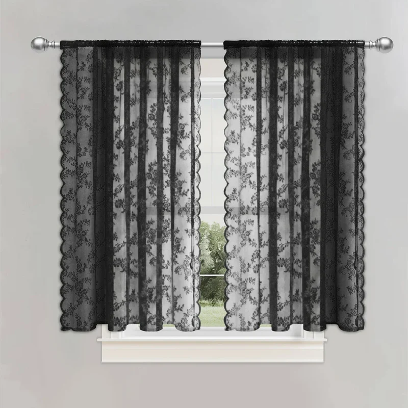 FLORALIA – Romantische Blumen Spitzen Fenster Gardine