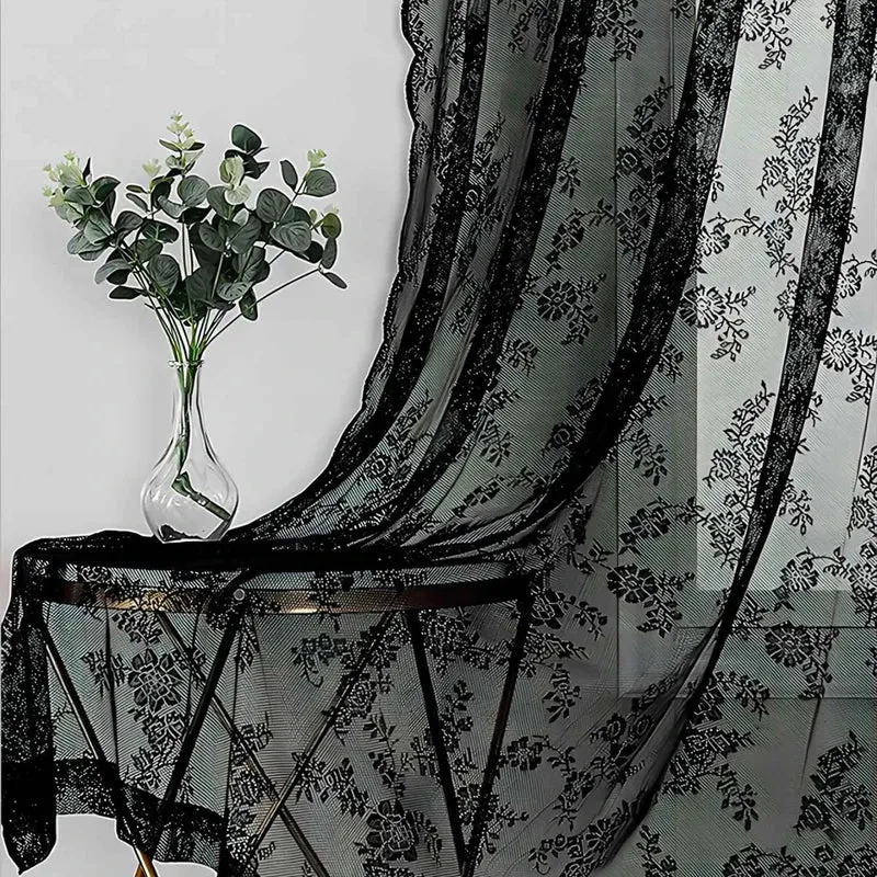 FLORALIA – Romantische Blumen Spitzen Fenster Gardine
