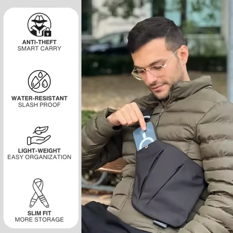 LOCKTRAVEL – Diebstahlsichere Umhängetasche mit RFID-Schutz und wasserdichtem Design