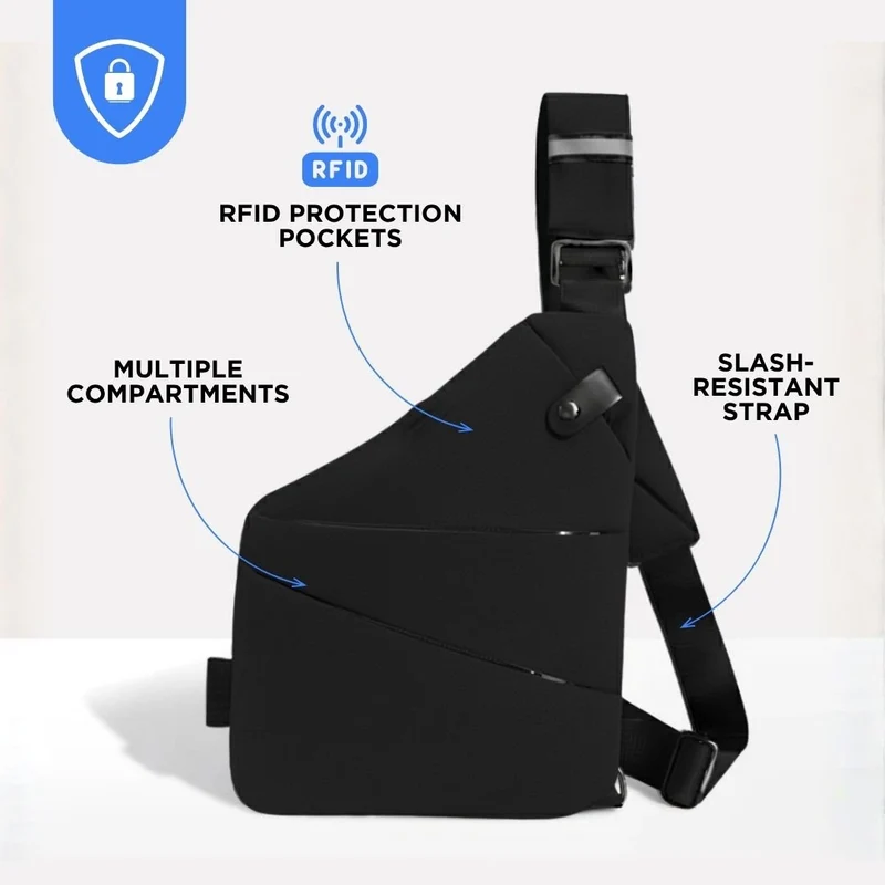 LOCKTRAVEL – Diebstahlsichere Umhängetasche mit RFID-Schutz und wasserdichtem Design