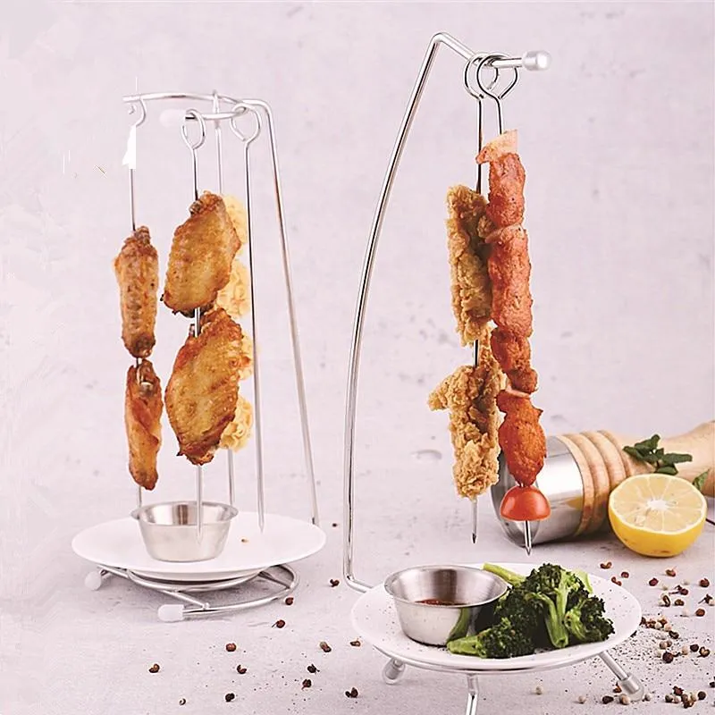 GRILLIX – Edelstahl-Grillspieß-Set mit Grillrost für müheloses Grillen