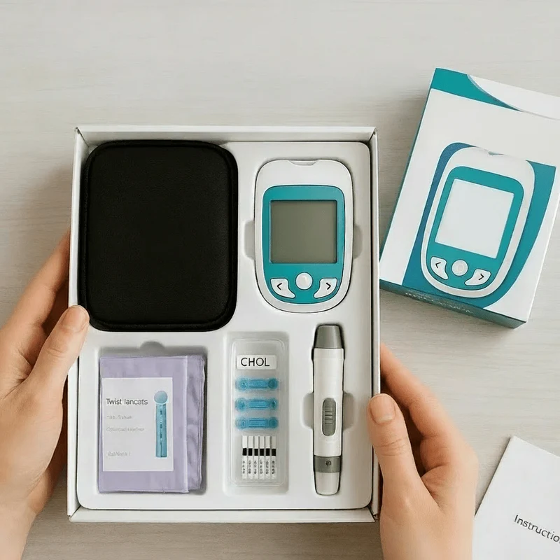LIPOMETER – Kompakter Cholesterin-Analysator Mit Multifunktionstests Und Schnellen Messergebnissen