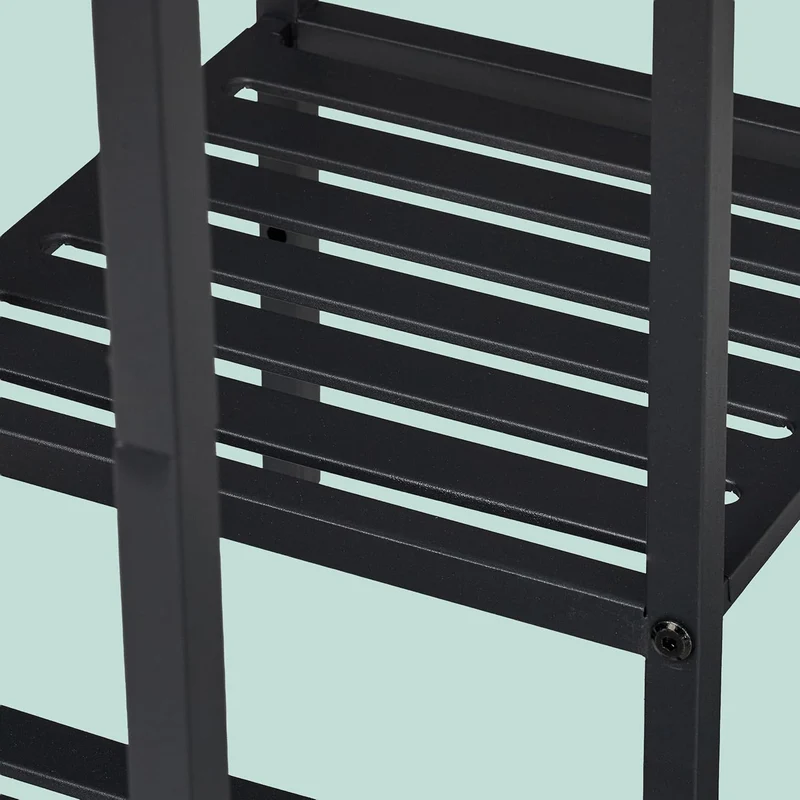 Relaxdays Pflanzenregal 7 Ebenen für Ihre Schätze Grün Metall HxBxT 81x80x28,5cm Schwarz 81 x 80 x 2