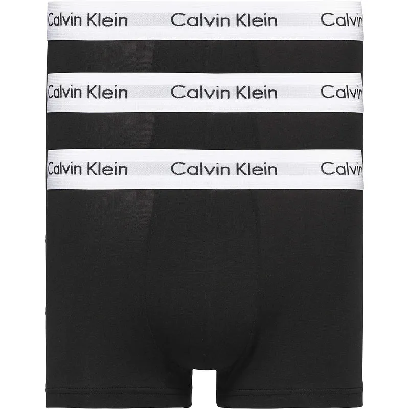 Calvin Klein Baumwolle Stretch 3 Pack Boxer Short, Schwarz Mit Blau/erdbeerfeld/schwarz XL Schwarz,