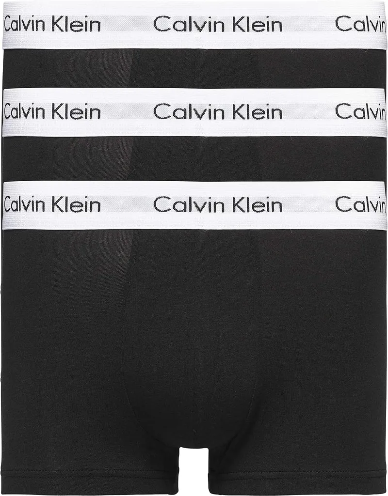 Calvin Klein Baumwolle Stretch 3 Pack Boxer Short, Schwarz Mit Blau/erdbeerfeld/schwarz XL Schwarz,