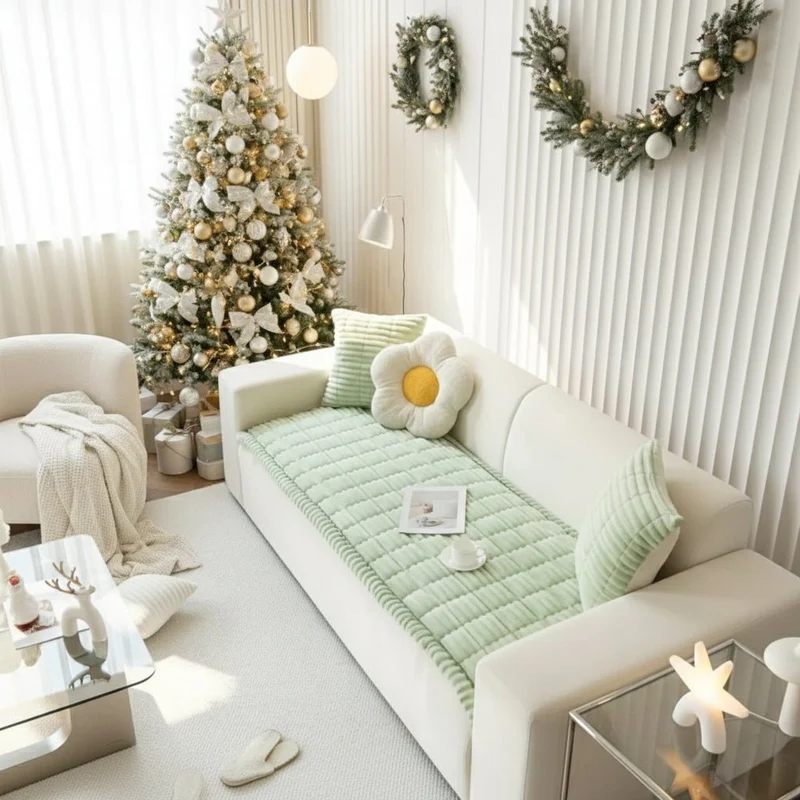 PLISSEE KLASSE – Eleganter Sofaschoner mit handgefalteten Kanten