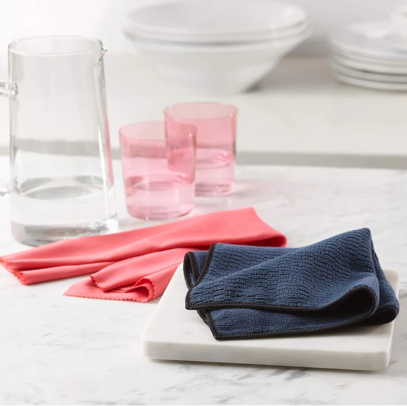 E-Cloth Granit- & Stein-Reinigungsset, Mikrofaser, Schwarz & Rot, 2 Tuchset, 1 Packung