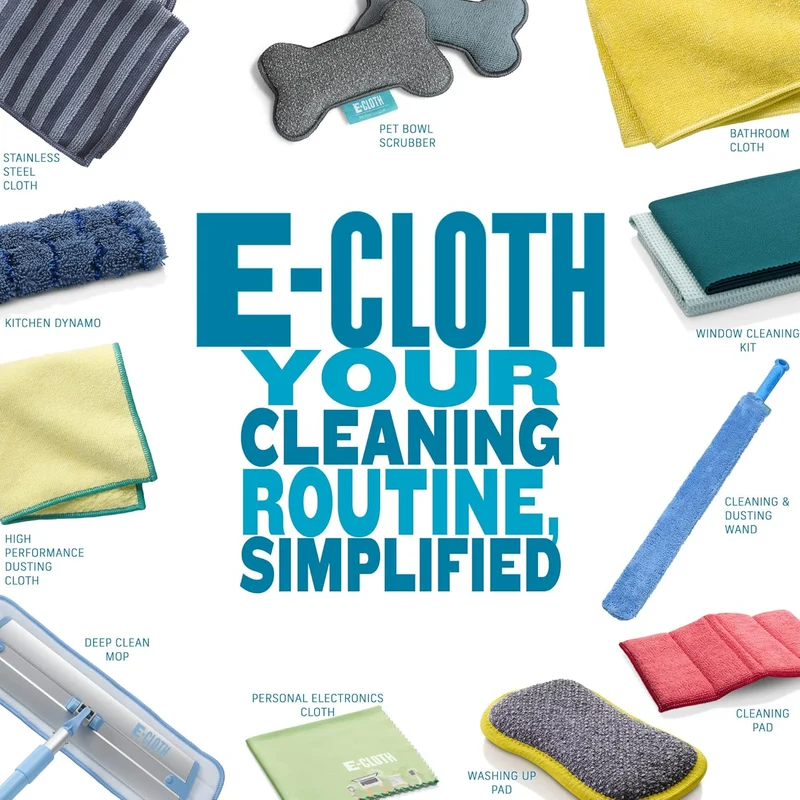 E-Cloth Granit- & Stein-Reinigungsset, Mikrofaser, Schwarz & Rot, 2 Tuchset, 1 Packung