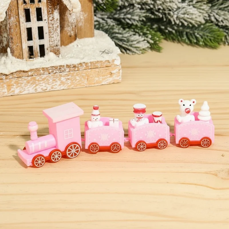 CHRISLOCO – Festliche Zug-Weihnachtsdekoration aus Holz und Kunststoff