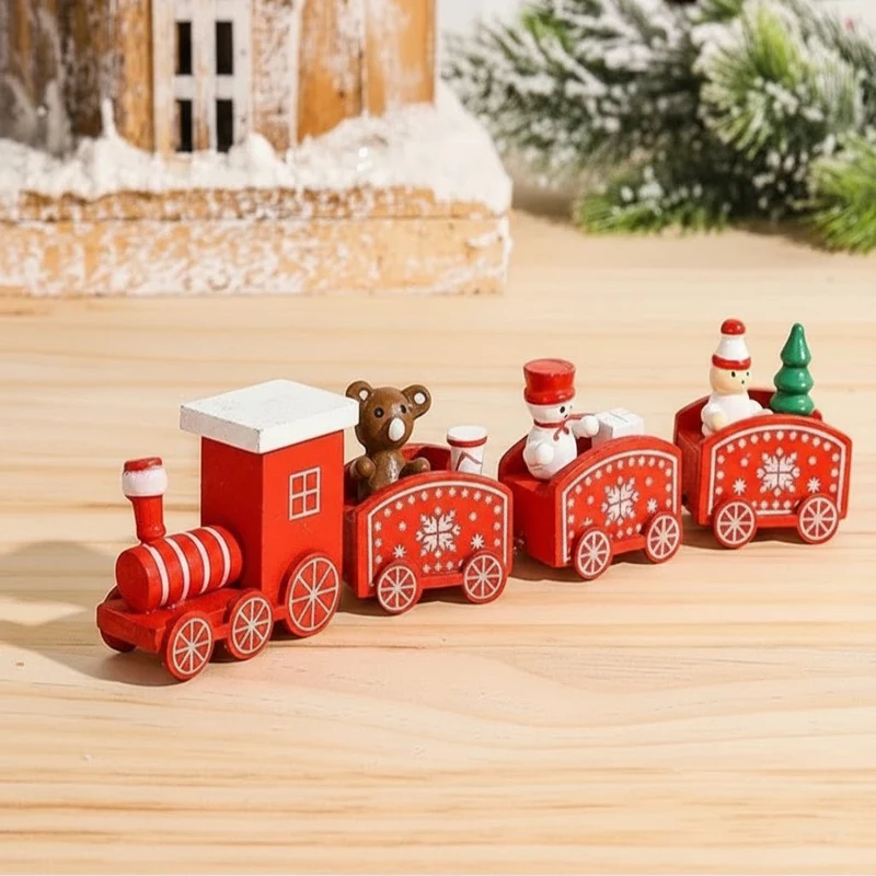 CHRISLOCO – Festliche Zug-Weihnachtsdekoration aus Holz und Kunststoff