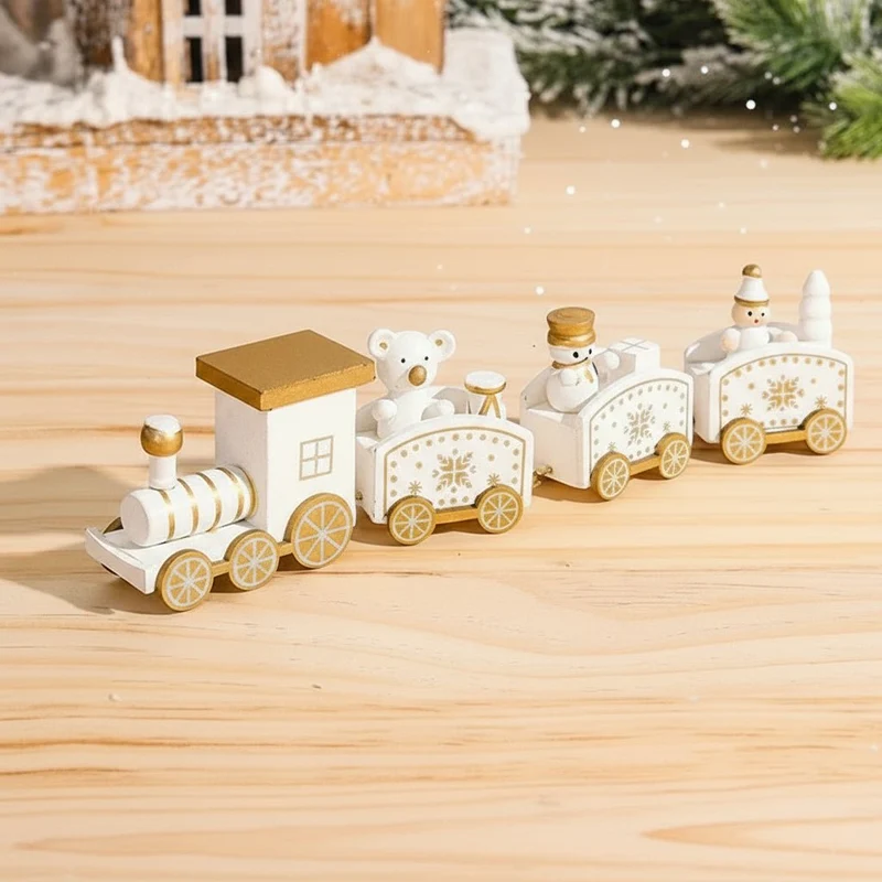 CHRISLOCO – Festliche Zug-Weihnachtsdekoration aus Holz und Kunststoff