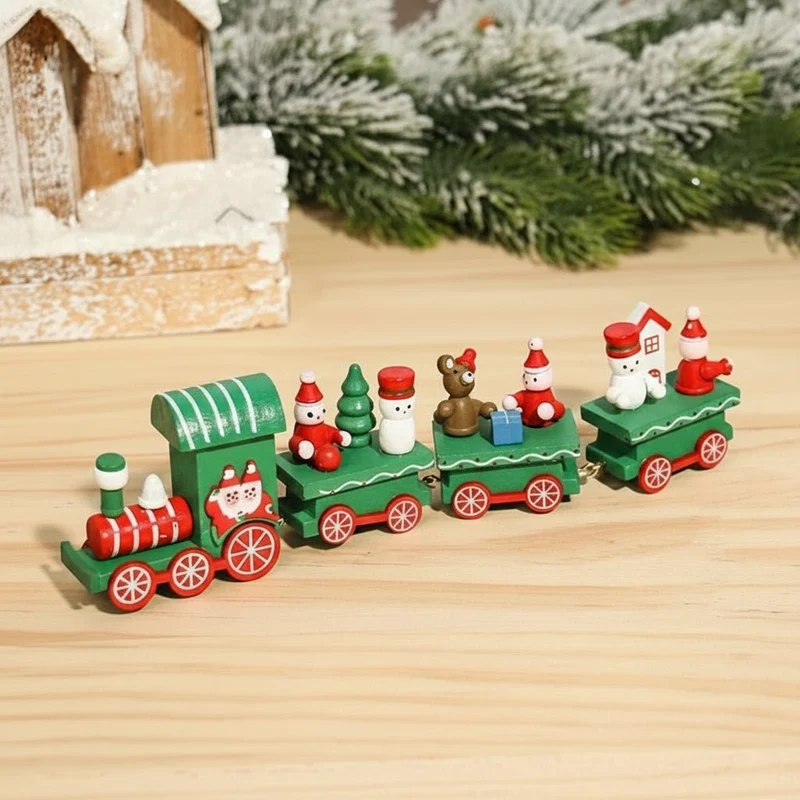 CHRISLOCO – Festliche Zug-Weihnachtsdekoration aus Holz und Kunststoff