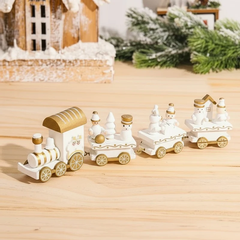 CHRISLOCO – Festliche Zug-Weihnachtsdekoration aus Holz und Kunststoff