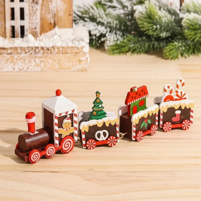 CHRISLOCO – Festliche Zug-Weihnachtsdekoration aus Holz und Kunststoff