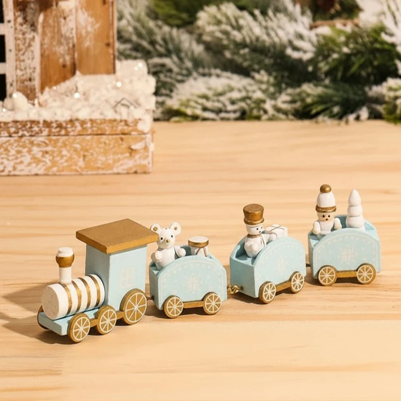CHRISLOCO – Festliche Zug-Weihnachtsdekoration aus Holz und Kunststoff