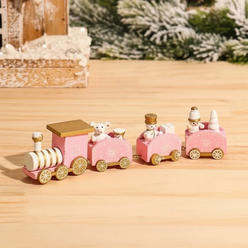 CHRISLOCO – Festliche Zug-Weihnachtsdekoration aus Holz und Kunststoff