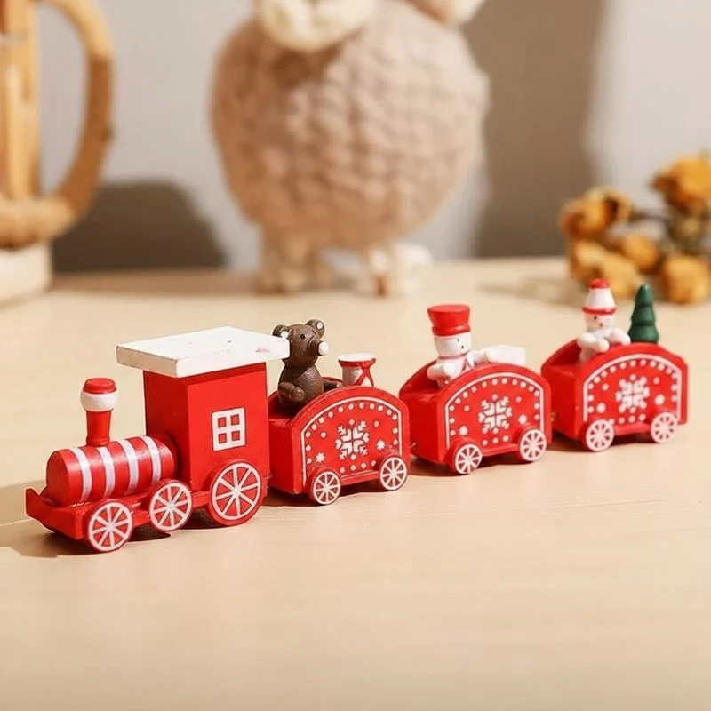CHRISLOCO – Festliche Zug-Weihnachtsdekoration aus Holz und Kunststoff