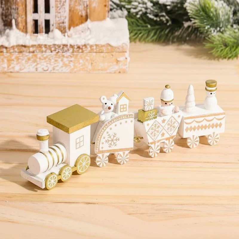 CHRISLOCO – Festliche Zug-Weihnachtsdekoration aus Holz und Kunststoff