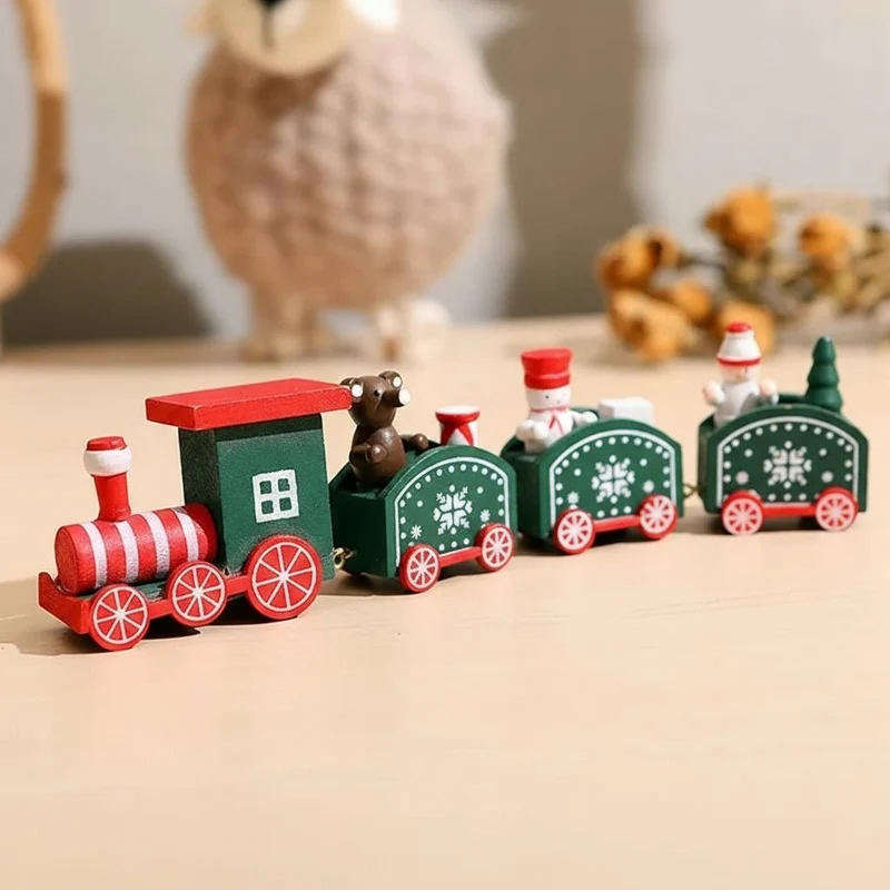 CHRISLOCO – Festliche Zug-Weihnachtsdekoration aus Holz und Kunststoff