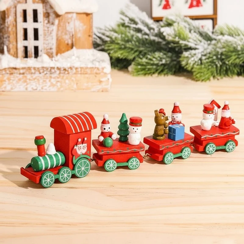 CHRISLOCO – Festliche Zug-Weihnachtsdekoration aus Holz und Kunststoff
