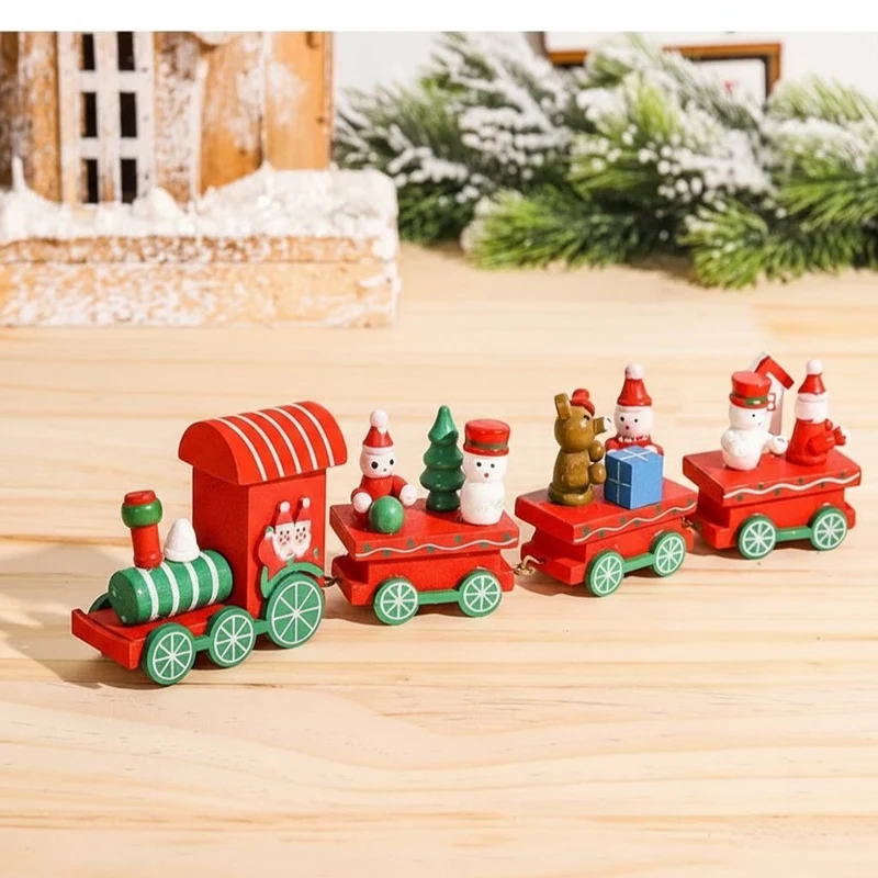 CHRISLOCO – Festliche Zug-Weihnachtsdekoration aus Holz und Kunststoff