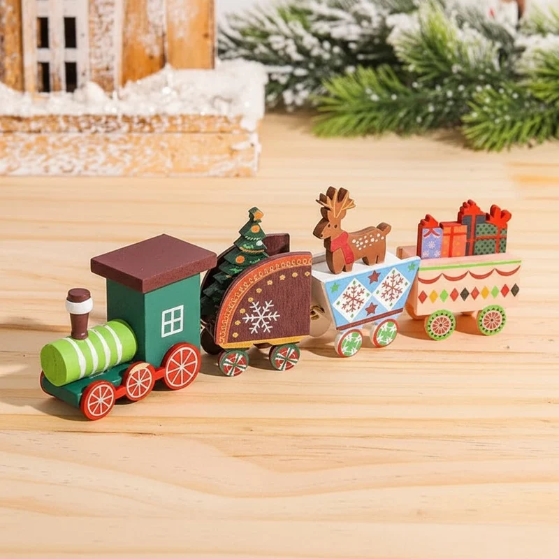 CHRISLOCO – Festliche Zug-Weihnachtsdekoration aus Holz und Kunststoff