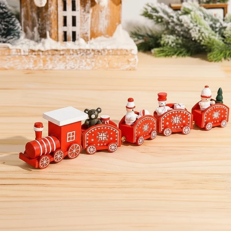 CHRISLOCO – Festliche Zug-Weihnachtsdekoration aus Holz und Kunststoff