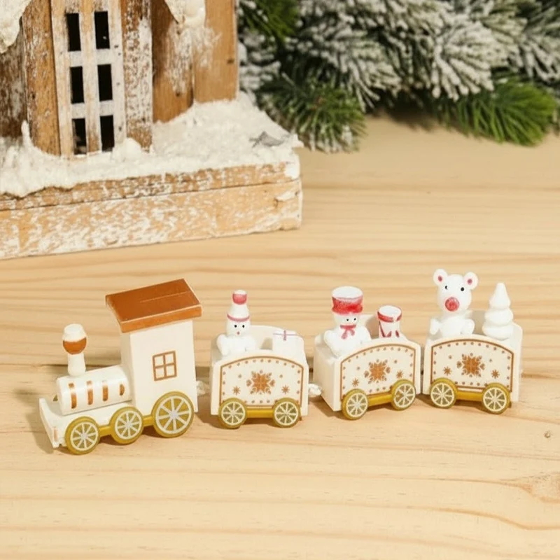 CHRISLOCO – Festliche Zug-Weihnachtsdekoration aus Holz und Kunststoff
