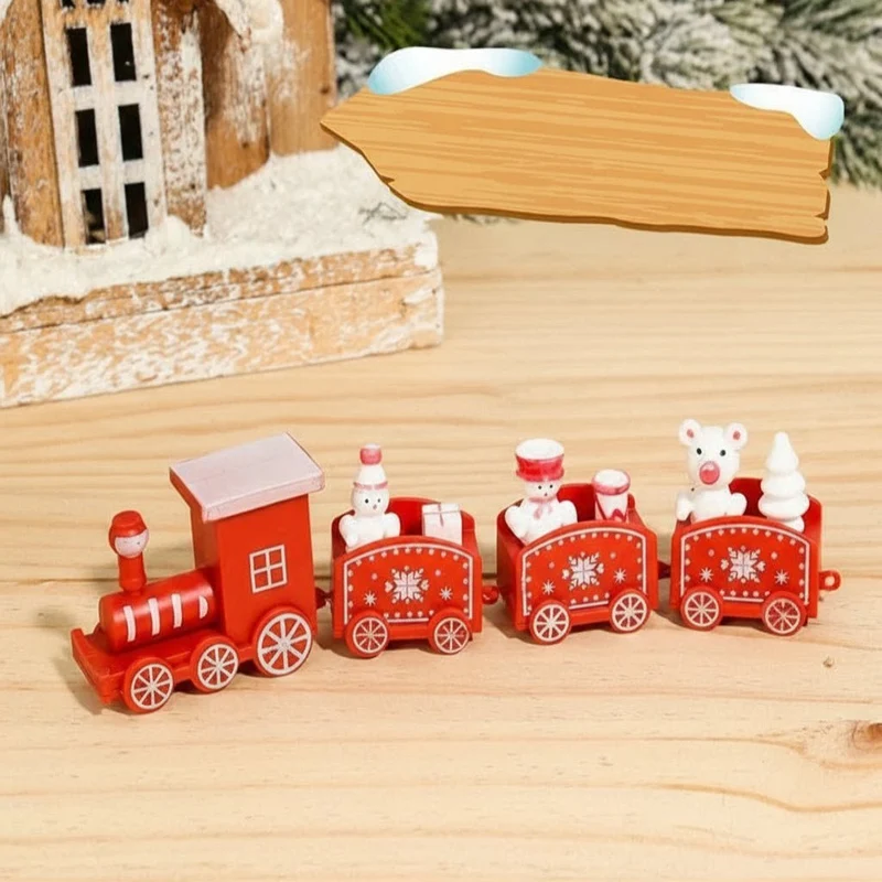 CHRISLOCO – Festliche Zug-Weihnachtsdekoration aus Holz und Kunststoff