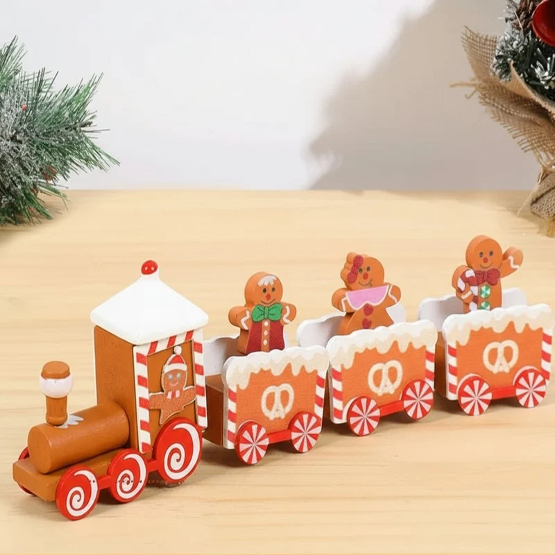 CHRISLOCO – Festliche Zug-Weihnachtsdekoration aus Holz und Kunststoff