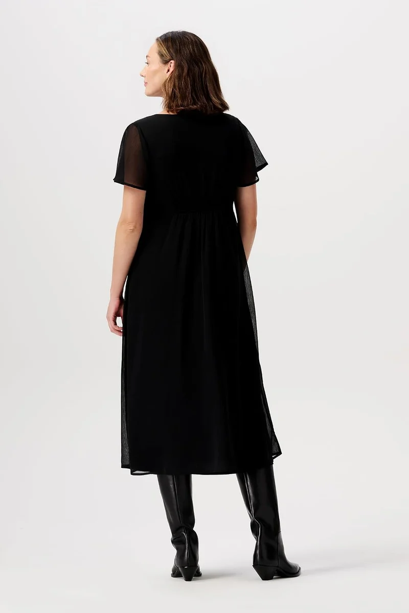 Noppies Damen Amelie Maxi Dress Ss Kleid, Black - P090