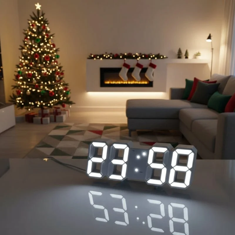 CHRONORQ – Leuchtende 3D-Digitaluhr mit Sprachsteuerung und lautlosem Alarm