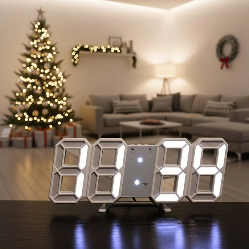 CHRONORQ – Leuchtende 3D-Digitaluhr mit Sprachsteuerung und lautlosem Alarm