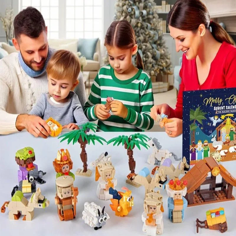 CREABRIX 2025 – Kreativer Eigenbau-Adventskalender mit 24 Bausteinen & Krippenmotiv