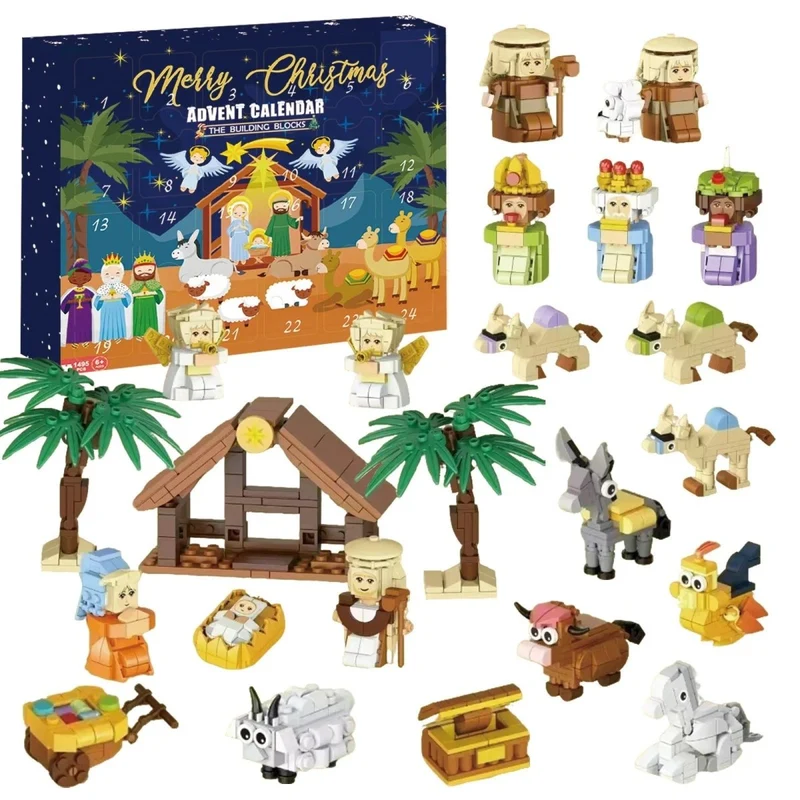 CREABRIX 2025 – Kreativer Eigenbau-Adventskalender mit 24 Bausteinen & Krippenmotiv
